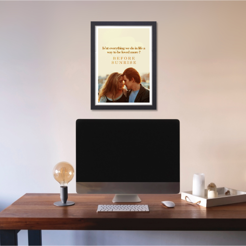 Before Sunrise Movie Poster Frame Romance Drama Film Framed Posters Hollywood Movies Artwork Canvas Painting Photo Frames for Wall Decor Home Decoration Living Room Bedroom Office Study Room Cafe Restraunt Restro