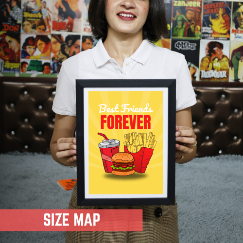 Best Friends (Fast Food) Food Poster Frame for Restraunt Cafe Artwork Framed Posters Cafe Aesthetic Canvas Painting Photo Frames for Wall Decor Restro Decoration