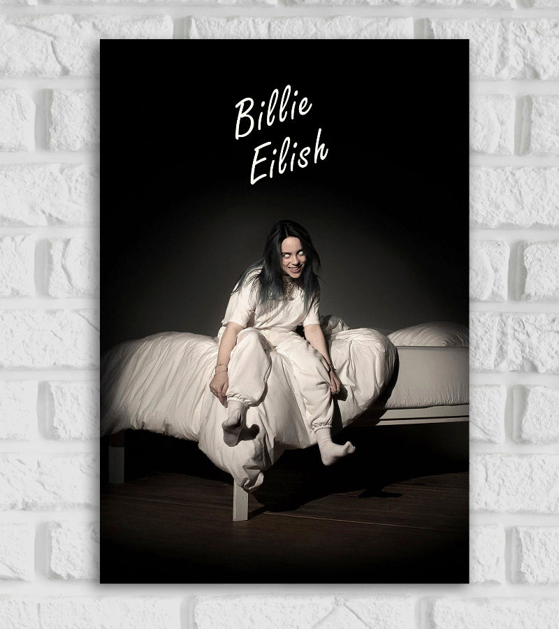 Billie Eilish American Singer-Songwriter and Musician Hollywood Actor Songwriter Pop Culture Art Music Artist Painting Texture Motivational Quote Colorful Matte Finish Posters Frames