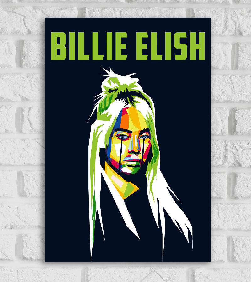 Billie Eilish American Singer-Songwriter and Musician Hollywood Actor Songwriter Pop Culture Art Music Artist Painting Texture Motivational Quote Colorful Matte Finish Posters Frames