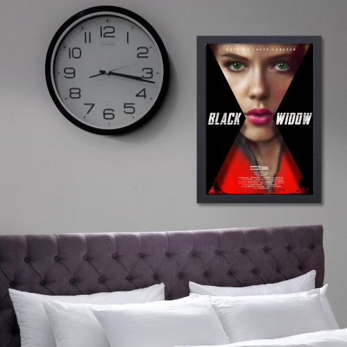 Black Widow Movie Poster Frame Action Sci-fi Film Artwork Framed Posters Hollywood Movies Painting Photo Frames for Wall Decor Home Decoration Restraunt Cafe Living Room Dining Hall Bedroom Gaming rooms