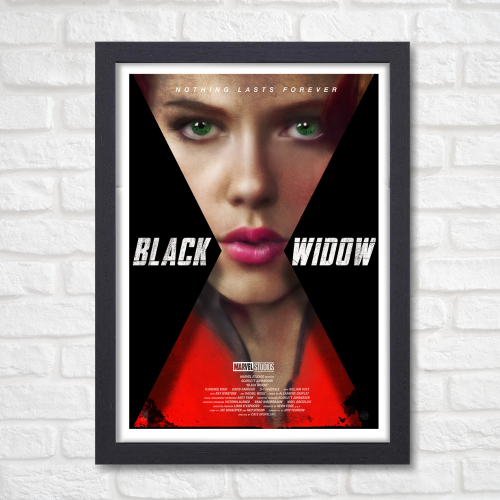 Black Widow Movie Poster Frame Action Sci-fi Film Artwork Framed Posters Hollywood Movies Painting Photo Frames for Wall Decor Home Decoration Restraunt Cafe Living Room Dining Hall Bedroom Gaming rooms