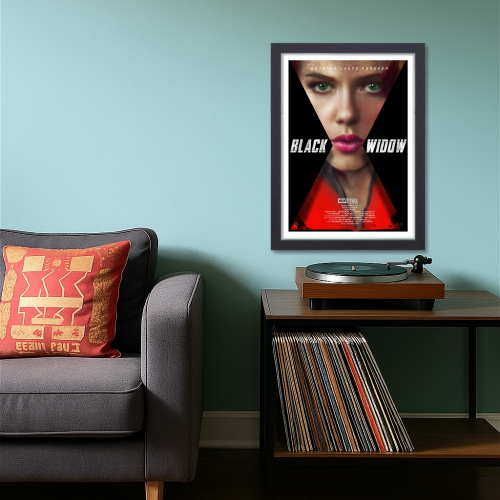 Black Widow Movie Poster Frame Action Sci-fi Film Artwork Framed Posters Hollywood Movies Painting Photo Frames for Wall Decor Home Decoration Restraunt Cafe Living Room Dining Hall Bedroom Gaming rooms