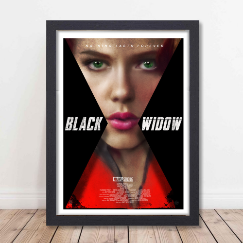 Black Widow Movie Poster Frame Action Sci-fi Film Artwork Framed Posters Hollywood Movies Painting Photo Frames for Wall Decor Home Decoration Restraunt Cafe Living Room Dining Hall Bedroom Gaming rooms