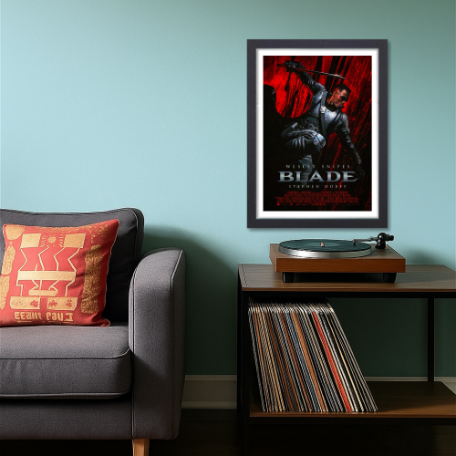 Blade Movie Poster Frame Horror Action Film Artwork Framed Posters Hollywood Movies Canvas Painting Photo Frames for Wall Decor Living Room Bedroom Study Room Restraunt Cafe Office & Home Decoration