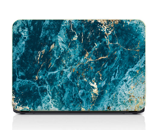 Blue Marble Waterproof Solid  Ocean Navy Swirl Color  Minimalist Elegant Morden Trendy Laptopskin