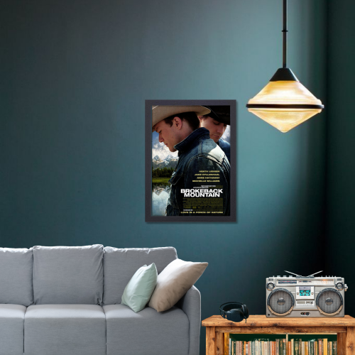 Brokeback Mountain Movie Poster Frame Western Romance Film Artwork Framed Posters Hollywood Movies Canvas Painting Photo Frames for Wall Decor Home Decoration Living Room Bedroom Office Study Room Cafe Restraunt