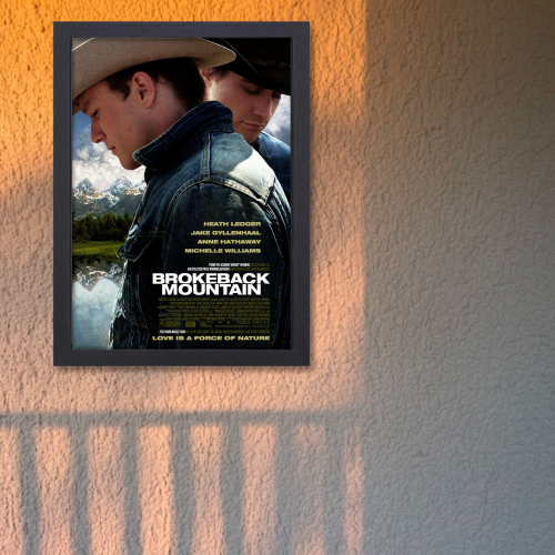 Brokeback Mountain Movie Poster Frame Western Romance Film Artwork Framed Posters Hollywood Movies Canvas Painting Photo Frames for Wall Decor Home Decoration Living Room Bedroom Office Study Room Cafe Restraunt