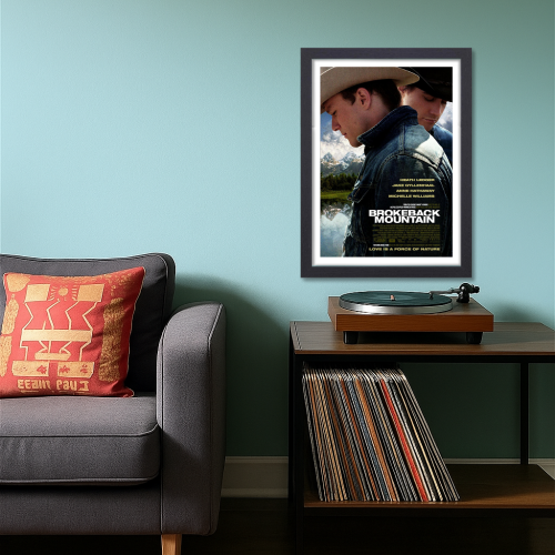Brokeback Mountain Movie Poster Frame Western Romance Film Artwork Framed Posters Hollywood Movies Canvas Painting Photo Frames for Wall Decor Home Decoration Living Room Bedroom Office Study Room Cafe Restraunt
