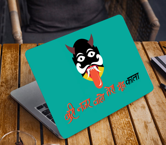 Buri Nazar Wale Laptop Skin Vinyl, No Bubble, Multicolor 11.6"- 15.6" inch Laptop