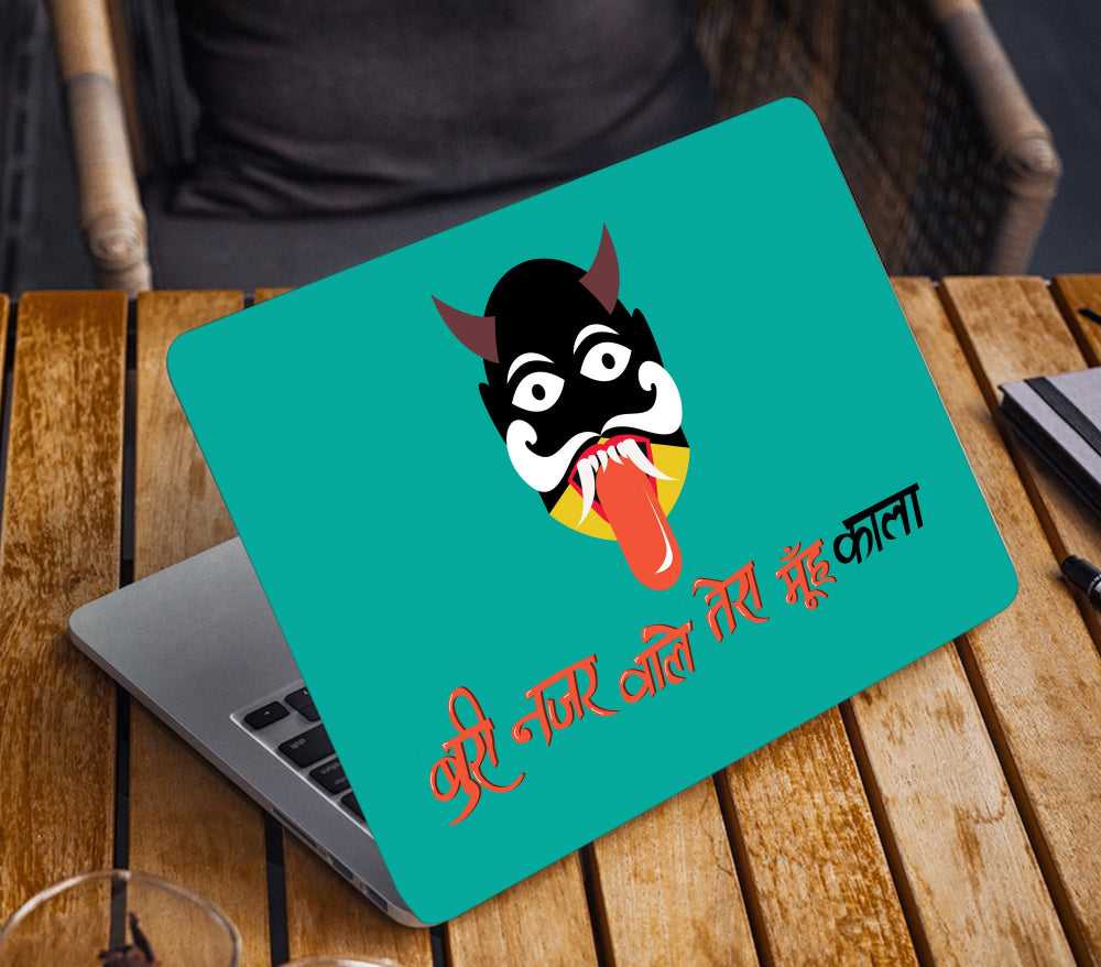 Buri Nazar Funny & Cute Quote Colorful Matte Finish Waterproof Laptopskin
