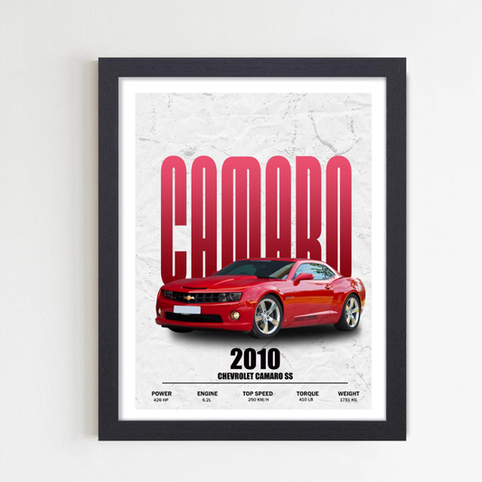 Chevrolet Camaro Framed Poster – Muscle Car Wall Art Print | Vintage Sports Car Decor for home, Office | Classic Photo Frame Picture Student Sports Room Zym Living Room Bedroom Hostel Boys, car frames for wall, car frame for wall decor, car posters, car frames