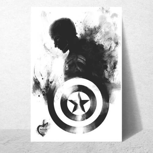 Captain America Avengers Poster Frame Marvel Universe Character Artwork Framed Posters Movie Films Canvas Painting Photo Frames for Wall Decor Home Decoration Living Room Bedroom Office Study Room Cafe Restraunt