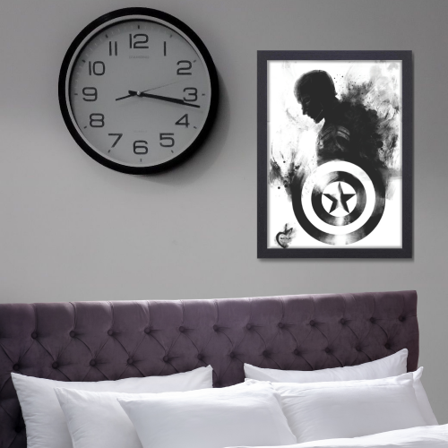 Captain America Avengers Poster Frame Marvel Universe Character Artwork Framed Posters Movie Films Canvas Painting Photo Frames for Wall Decor Home Decoration Living Room Bedroom Office Study Room Cafe Restraunt