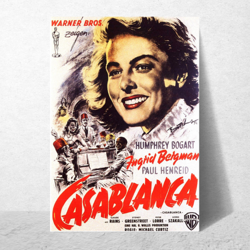 Casablanca Movie Poster Frame Romance War Film Framed Posters Hollywood Movies Art work Canvas Painting Photo Frames  for Wall Decor Home Decoration Living Room Bedroom Office Study Room Cafe Restraunt Restro
