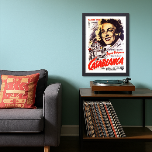 Casablanca Movie Poster Frame Romance War Film Framed Posters Hollywood Movies Art work Canvas Painting Photo Frames  for Wall Decor Home Decoration Living Room Bedroom Office Study Room Cafe Restraunt Restro