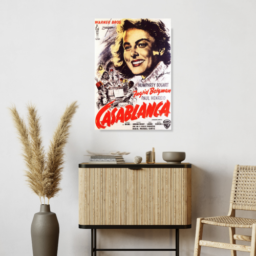Casablanca Movie Poster Frame Romance War Film Framed Posters Hollywood Movies Art work Canvas Painting Photo Frames  for Wall Decor Home Decoration Living Room Bedroom Office Study Room Cafe Restraunt Restro