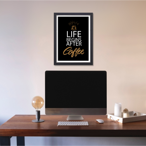 Coffee Quote Poster Framed Posters for Restraunt Cafe With Frame Canvas Painting Photo Frames Wall Decor Decoration