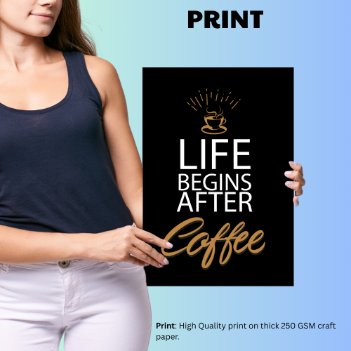 Coffee Quote Poster Framed Posters for Restraunt Cafe With Frame Canvas Painting Photo Frames Wall Decor Decoration
