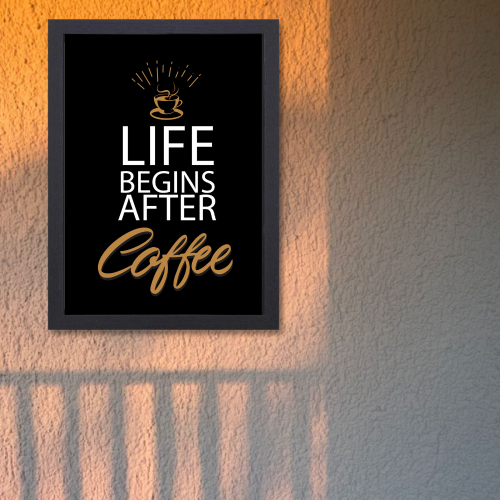 Coffee Quote Poster Framed Posters for Restraunt Cafe With Frame Canvas Painting Photo Frames Wall Decor Decoration