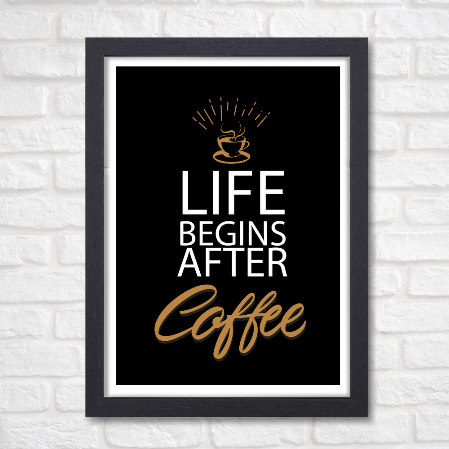 Coffee Quote Poster Framed Posters for Restraunt Cafe With Frame Canvas Painting Photo Frames Wall Decor Decoration