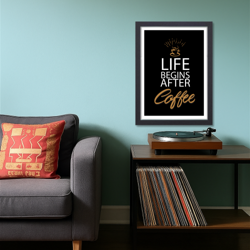 Coffee Quote Poster Framed Posters for Restraunt Cafe With Frame Canvas Painting Photo Frames Wall Decor Decoration