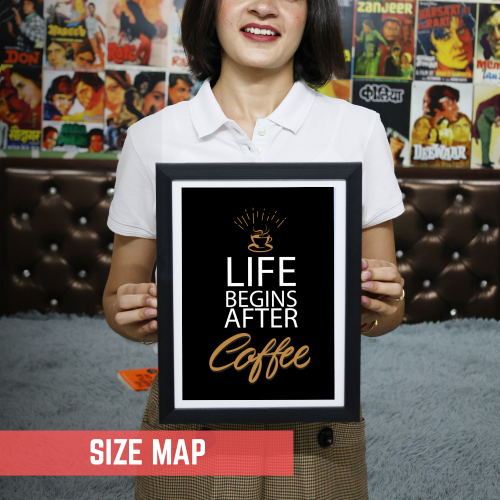 Coffee Quote Poster Framed Posters for Restraunt Cafe With Frame Canvas Painting Photo Frames Wall Decor Decoration