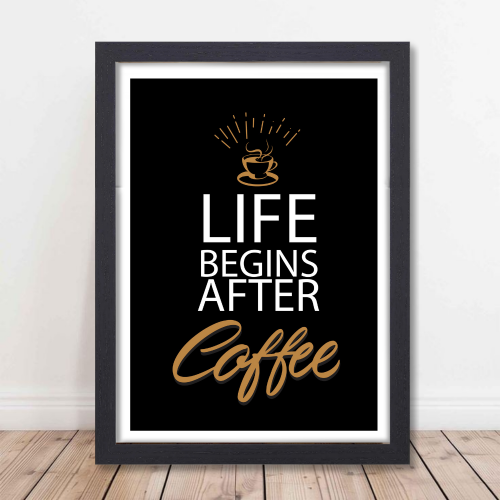Coffee Quote Poster Framed Posters for Restraunt Cafe With Frame Canvas Painting Photo Frames Wall Decor Decoration