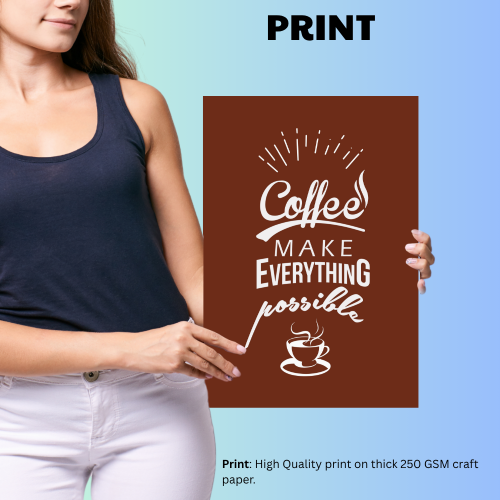 Coffee Quote Art Poster Framed Posters for Restraunt Cafe With Frame Canvas Painting Photo Frames Wall Decor Decoration
