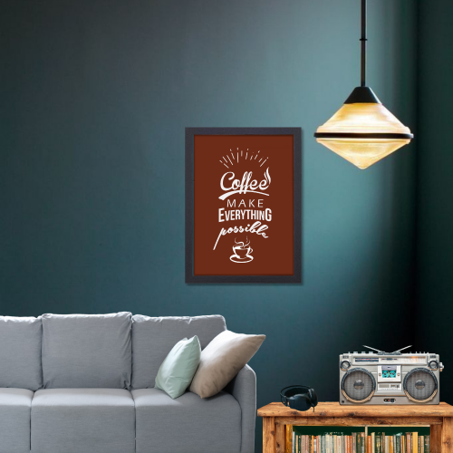 Coffee Quote Art Poster Framed Posters for Restraunt Cafe With Frame Canvas Painting Photo Frames Wall Decor Decoration
