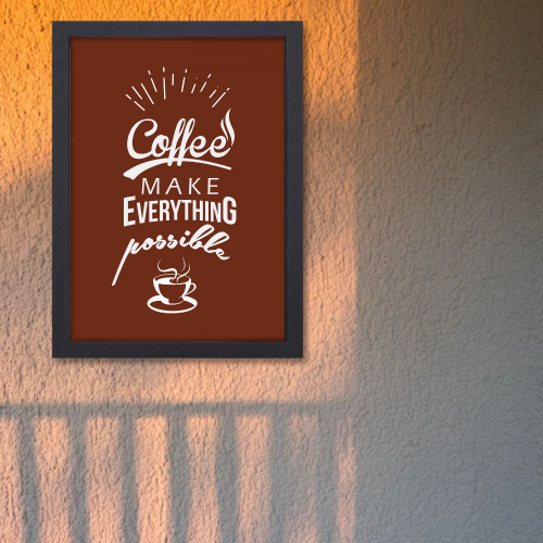 Coffee Quote Art Poster Framed Posters for Restraunt Cafe With Frame Canvas Painting Photo Frames Wall Decor Decoration