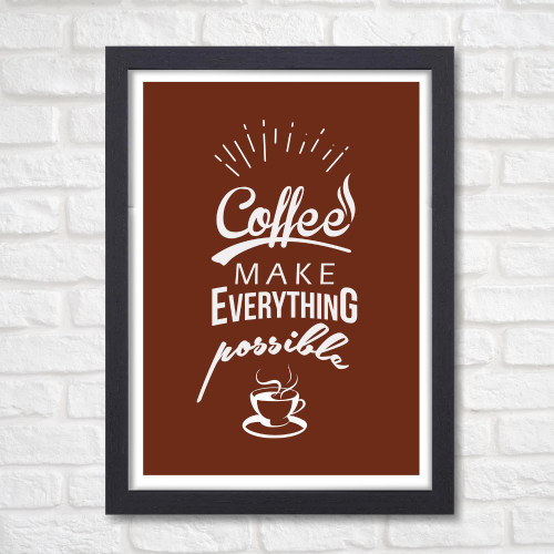 Coffee Quote Art Poster Framed Posters for Restraunt Cafe With Frame Canvas Painting Photo Frames Wall Decor Decoration