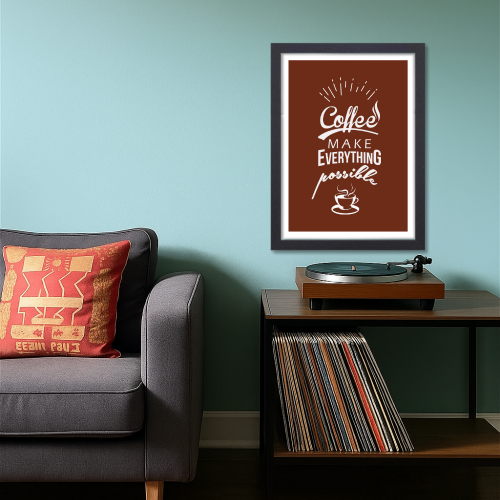 Coffee Quote Art Poster Framed Posters for Restraunt Cafe With Frame Canvas Painting Photo Frames Wall Decor Decoration