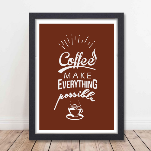 Coffee Quote Art Poster Framed Posters for Restraunt Cafe With Frame Canvas Painting Photo Frames Wall Decor Decoration