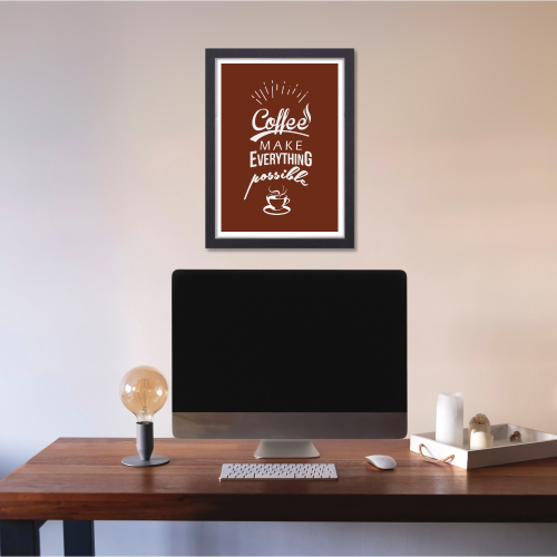 Coffee Quote Art Poster Framed Posters for Restraunt Cafe With Frame Canvas Painting Photo Frames Wall Decor Decoration