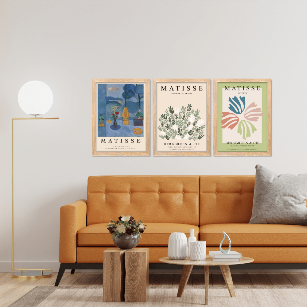 Set of 3 Henri Matisse Wall Art Paintings Framed Poster for Home Decoration, Living Room, Bedroom, Kitchen, and Office Wall Decoration (Copy)