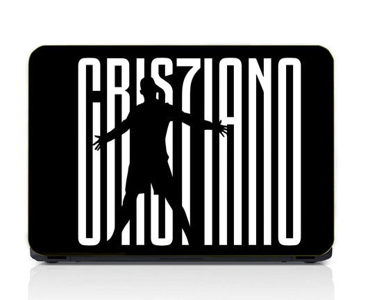 Cristiano Ronaldo Black Color Shadow Image Games Waterproof Motivatonal Quote Laptopskin