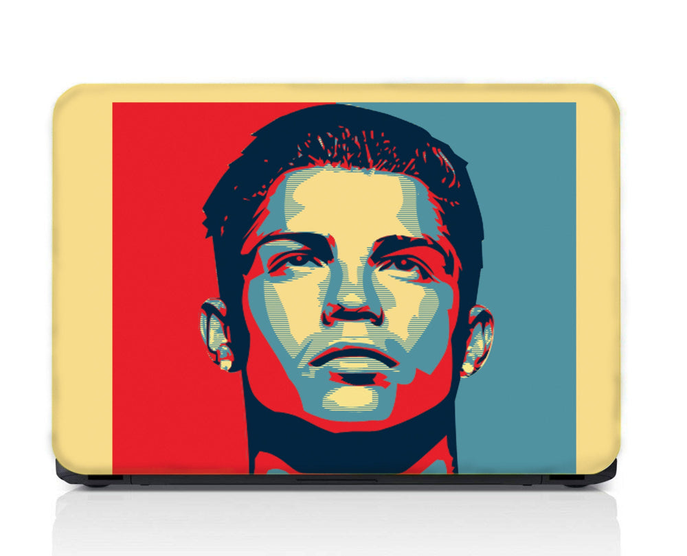 Cristiano Ronaldo Pop Art Footballer  Sports Player Gaming Red Blue Yellow Graphic Illustration Matte Finish Waterproof Laptopskin