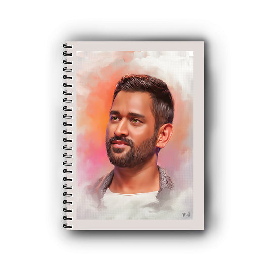 Printed Notebook Unruled, ,150 Pages,75 GSM Wire Bound, (21 x 15 CM) M S Dhoni Printed