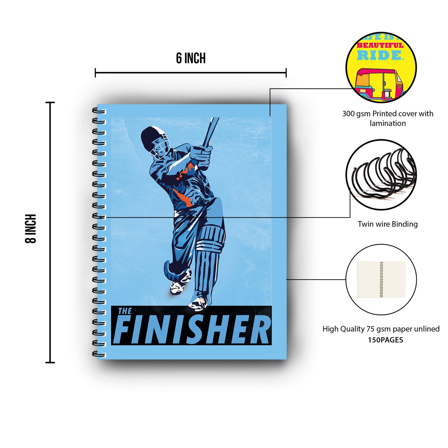 M S Dhoni Printed Notebook