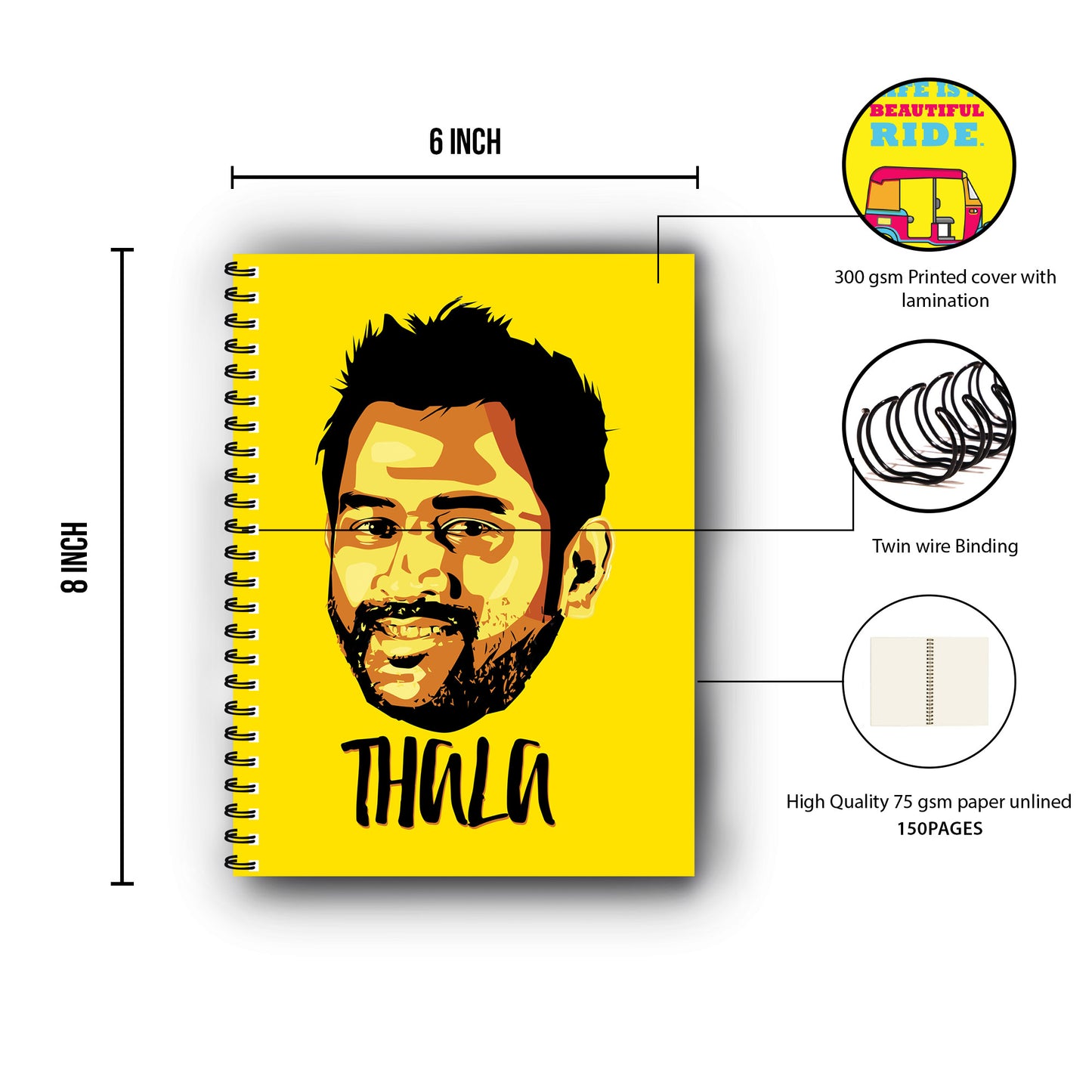 M S Dhoni Printed Notebook