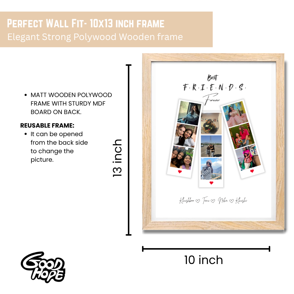 Best Friends Forever Personalized Photo Frame – Add Photos & Names