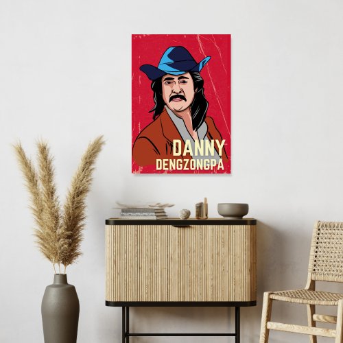 Danny Denzongpa Classic Actor Poster Frame Indian Playback Singer Artwork Framed Posters Bollywood Actors Canvas Painting Photo Frames for Wall Decor Living Room Bedroom  Study Room Restraunt Cafe Office & Home Decoration