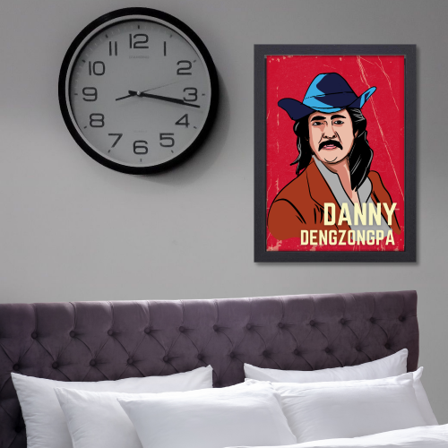 Danny Denzongpa Classic Actor Poster Frame Indian Playback Singer Artwork Framed Posters Bollywood Actors Canvas Painting Photo Frames for Wall Decor Living Room Bedroom  Study Room Restraunt Cafe Office & Home Decoration