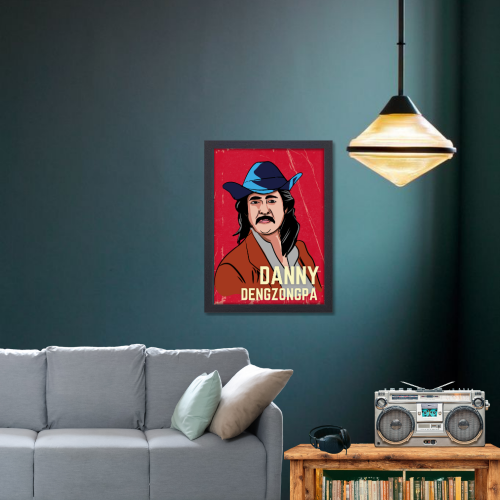 Danny Denzongpa Classic Actor Poster Frame Indian Playback Singer Artwork Framed Posters Bollywood Actors Canvas Painting Photo Frames for Wall Decor Living Room Bedroom  Study Room Restraunt Cafe Office & Home Decoration