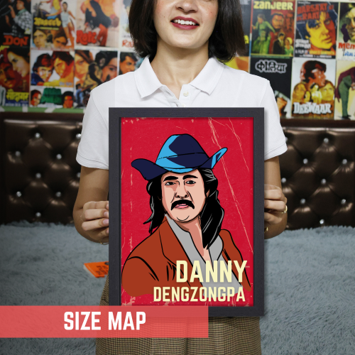 Danny Denzongpa Classic Actor Poster Frame Indian Playback Singer Artwork Framed Posters Bollywood Actors Canvas Painting Photo Frames for Wall Decor Living Room Bedroom  Study Room Restraunt Cafe Office & Home Decoration