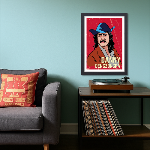 Danny Denzongpa Classic Actor Poster Frame Indian Playback Singer Artwork Framed Posters Bollywood Actors Canvas Painting Photo Frames for Wall Decor Living Room Bedroom  Study Room Restraunt Cafe Office & Home Decoration