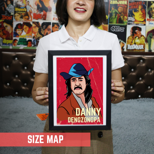 Danny Denzongpa Classic Actor Poster Frame Indian Playback Singer Artwork Framed Posters Bollywood Actors Canvas Painting Photo Frames for Wall Decor Living Room Bedroom  Study Room Restraunt Cafe Office & Home Decoration
