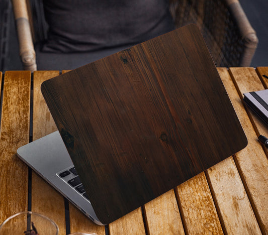 Dark Wooden Brown Color Personalized Wooden Waterproof Laptopskin
