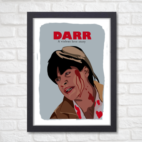 Darr Movie Poster Frame ShahRukh Khan Artwork Framed Posters Bollywood Actor SRK Artwork Canvas Painting Photo Frames for Wall Decor Bedroom Dining Hall Kitchen Restraunt cafe & Office walls decoration, darr movie poster, darr poster, darr srk poster, darr poster hd, srk pathan movie poster, pathan poster, pathan poster hd, pathan poster design,  pathan poster hd wallpaper, srk devdas poster, srk movie poster, srk movie poster hd, shahrukh khan movie poster